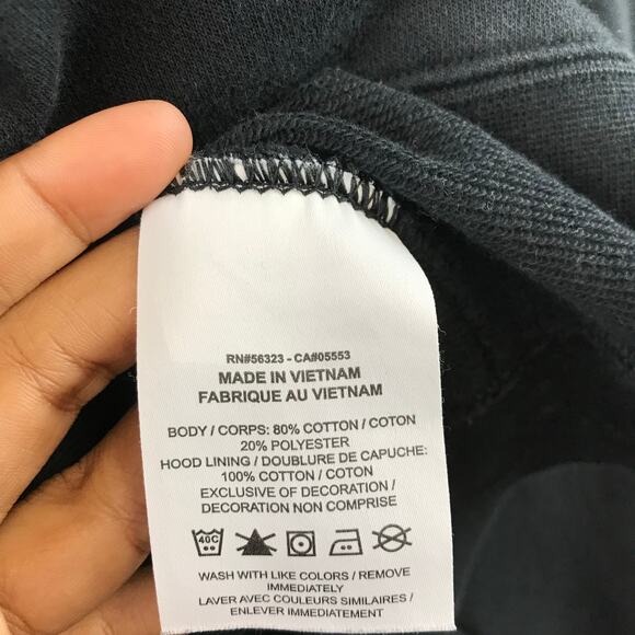 Nike Club Fleece Pullover Soccer Hoodie Men Sz L Black Spellout - Picture 8 of 9